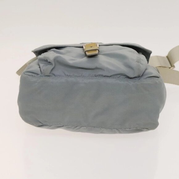 PRADA Shoulder Bag Nylon Light Blue Silver Auth - Picture 8 of 16